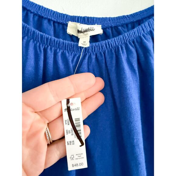 Madewell | NWT Bubble Tee in Brilliant Sapphire Blue | Sz M - Picture 4 of 7
